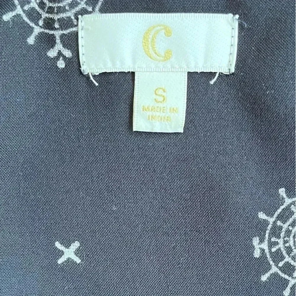 C Label Boho Blue Printed Tunic Mini Dress Size S - Picture 8 of 10